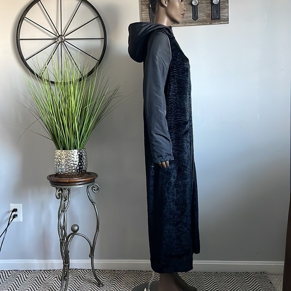 DIVINA Faux Persian Lamb Jacket Black Zip Jacket Size 8 - Picture 4 of 14